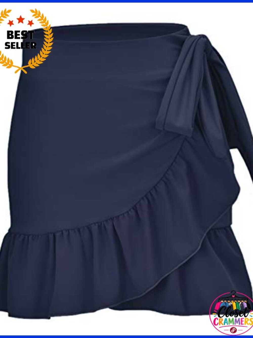 Women's UPF 50+ Ruffle Sarong Wrap Cover Up Swim Skirt